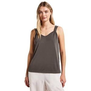 Street One - Dames Silk-Look Top - Bruin