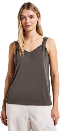Street One - Dames Silk-Look Top - Bruin