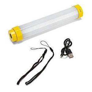 Stak Werklamp 300 lm + zaklamp + powerbank, oplaadbaar, waterdicht, voor doe-het-zelvers, wandelen, kamperen, werkplaats, geel