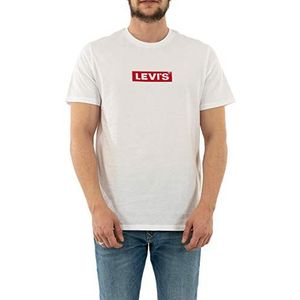 Levi's Heren Boxtab Graphic Tee T-shirt, Wit (Boxtab Ss T2 Wit 0000), S