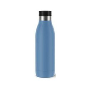 Emsa N31122 Bludrop Color Drinkfles, 0,7 liter, 100% dicht, Quick-Press sluiting, ergonomisch 360° drinkgenot, 12 uur warm, 24 uur koel, roestvrij staal, aqua-blauw