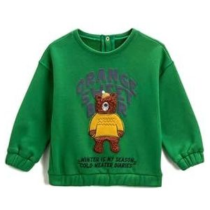 Koton Babyboys Teddy Applique Detail Sweatshirt, groen (824), 12-18 maanden