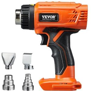 VEVOR Draadloze heteluchtpistool, compatibel met lithiumbatterij, 20 V, 550 °C, ledlicht, 6 temperaturen, 4 sproeiers, voor intrekbare kanalen, pvc-verpakking, lakverwijdering