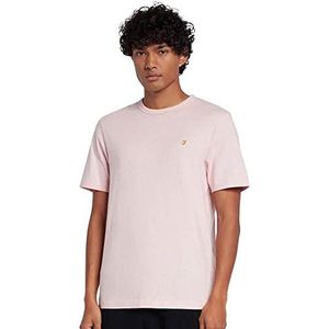 Farah - Heren T-shirt, Danny Slim Fit biologisch katoenen T-shirt, Mid Pink Marl, XL, Mid Pink Marl, XL