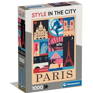 Clementoni Puzzel Paris 1000 Stukjes Style in the City - Puzzel Voor Volwassenen 14-99 Jaar, Gemaakt In Italië 39843