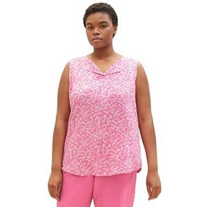TOM TAILOR Dames Plussize blouse 1035965, 31745 - Pink Geo Design, 46 Grote maten