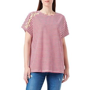 LTB Jeans Dames Cedasa T-shirt, White Aura Orange St 13576, L, White Aura Orange St 13576, L