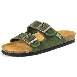 Natural World Eco sandalen voor dames en heren, canvas, milieuvriendelijk, modieus, veganistisch, geel, maat:, Groen, 35 EU