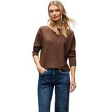 STREET ONE - Gebreide Trui - Hazelnoot Bruin - Dolman - Met Boothals