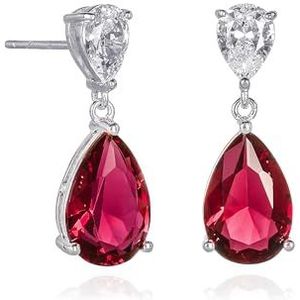 Diamond Treats Oorhangers van 925 sterling zilver met fonkelende gekleurde en witte zirkonia, elegante zilveren oorbellen voor dames, sterling zilveren sieraden voor dames, Sterling zilver