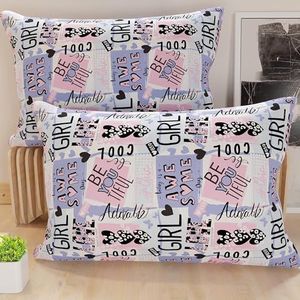 PETTI Artigiani Italiani - 1 paar kussenslopen 30 x 50 cm van microvezel, decoratief kussen voor slaapkamer, bank, woonkamer, set van 2 kussenslopen, Girl Cool, 100% Made in Italy