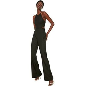 Trendyol Effen geweven jumpsuit voor dames, Zwart, 64