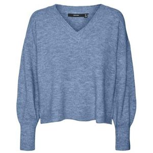 VERO MODA Dames Vmjupiter Ls V-Neck Pullover Bf Gebreide Trui, Allure/Detail:w. Melange, M