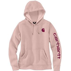 Carhartt Dames Relaxed Fit Midweight Logo Mouw Grafisch Sweatshirt, Ash Rose, XS grote maten