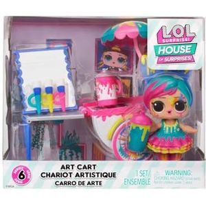 LOL Surprise OMG House of Surprises-speelset - ART CART - Inclusief 3""/7,6 cm Splatters-pop met 8 verrassingen - Voor verzamelaars en kinderen vanaf 4 jaar