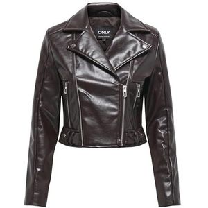 ONLY - Onlkamilla Patent Shoulder Biker Cc OTW - Chocolade Taart - Bodywarmer