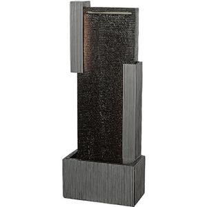 Dehner Minerva Tuinfontein, vorstbestendig, fontein voor buiten, met LED-verlichting, ca. 100 x 38 x 23 cm, polyhars, zwart