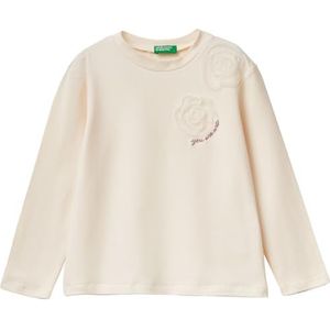 UNITED COLORS OF BENETTON - Shirt - Mauve / Offwhite - Lange Mouw