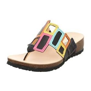 Think! dames JULIA chromfrei gegerbte nachhaltige Pantolette, SCHWARZ/KOMBI 0000