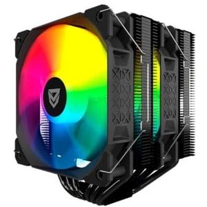 Nfortec Sculptor X2 A-RGB CPU-luchtkoellichaam, hoge prestaties, Intel en AMD-compatibel, stil en efficiënt, zwart