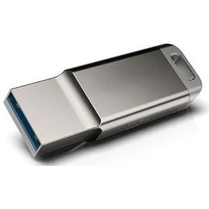 USB-stick, 128 GB, 3,2, zilver, hoge overdrachtssnelheid, compact formaat, ideaal voor het opslaan en vervoeren van gegevens.