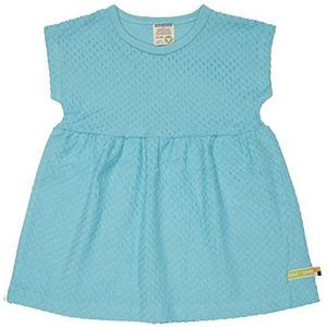 loud + proud Meisjes van badstof met stippen, GOTS-gecertificeerde kinderjurk, cyaan, 98/104, cyaan, 98/104 cm