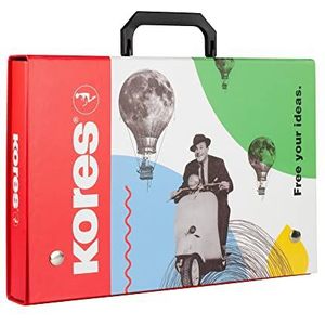 Kores Kinderset, kleur- en creativiteitskoffer met 8 producten voor kunst en ambachten, geschenkdoos voor kinderen, herbruikbaar draagtasje