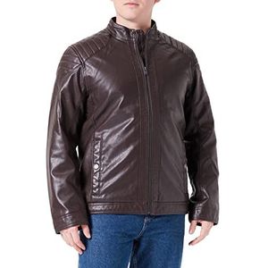 TOM TAILOR Uomini Bikerjack van kunstleer 1026337, 30050 - earth brown fake leather, 3XL