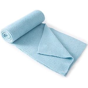 Lallier Uniseks kasjmierwol klassieke geribbelde effen sjaal ultra zachte winter warme sjaal met geschenkdoos, Lichtblauw, Eén Maat