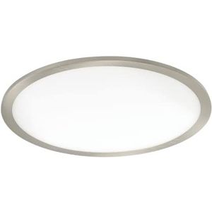 EGLO LED inbouwspot Fueva Flex, Ø 22,5cm, spot voor universele boorgatmaten van aluminium in nikkel mat met kunststof oppervlak, vlakke inbouw lamp, inbouwdiepte 25 mm, plafondlamp warm wit