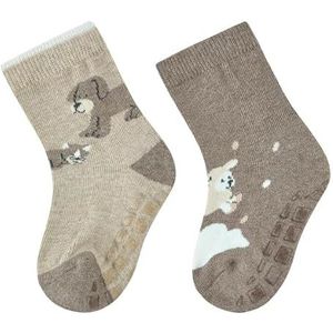 Sterntaler ABS sokken dubbelpak boerderij, beige gemêleerd, 23-24