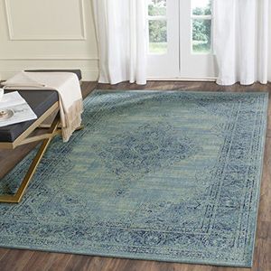 Safavieh Vintage geïnspireerd tapijt, VTG112, geweven zachte viscose-vezel, turkoois blauw/meerkleurig, 160 x 230 cm