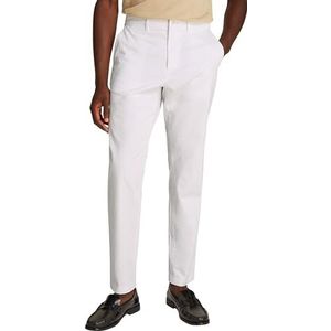 Tommy Hilfiger Chino's voor heren met taps toelopende pasvorm, Wit (Th Optisch Wit), 28W x 28L