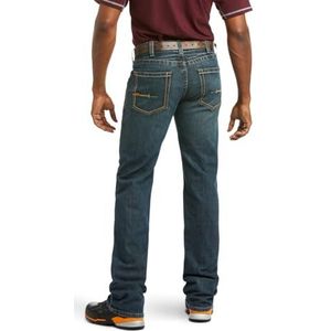 Ariat Men's M5 REBAR Stretch Slim Fit Straight Leg Jean, Blue, 40X32