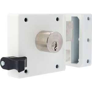 Nemef - veiligheidsoplegslot - 4154/02 - SKG** - draairichting rechts - voor naar binnendraaiende deuren - incl. sluitkast, cilinder, rozet en bevestigingsmateriaal