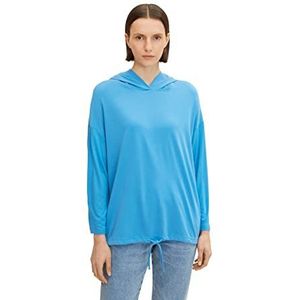 TOM TAILOR Dames Hoodie in materiaalmix 1032719, 30095 - Sublime Teal Blue, S