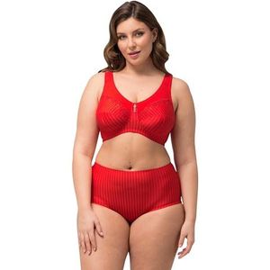 Ulla Popken Dameskleding Plus Size Curvy Kelly Pinstripe Ondersteuning BH 658495, Neon Rood, 120C