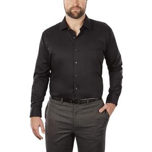 Van Heusen Herenjurk, regular fit, flexibele kraag, stretch, effen smokinghemd, zwart, 43 cm Hals 81 cm- 84 cm Ärmel