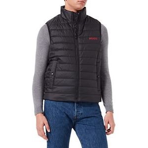 HUGO Bentino2221 Waterafstotend slim fit gewatteerd vest met contrasterende logo, zwart 1, XL