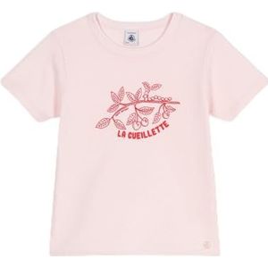 Petit Bateau T-shirt met korte mouwen voor meisjes en jongens, Roze, 4 anni