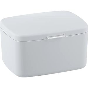 WENKO Badbox Barcelona, universeel inzetbare box met deksel voor het opbergen van spullen in badkamer, keuken en huishouden, van onbreekbaar speciaal kunststof, BPA-vrij, 19,5 x 11 x 16 cm, wit