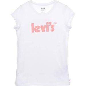 Levi's Kids Lvg Basic T-shirt voor meisjes met poster, Kleur: wit, 12 Jaren