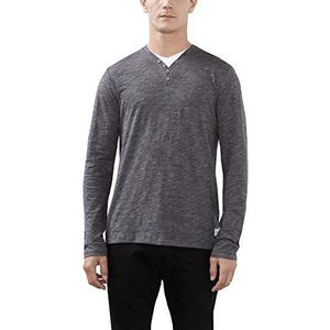 edc by ESPRIT heren shirt met lange mouwen, zwart (black 001), XXL