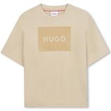 HUGO - Shirt - Camel - Jersey - Kwartmouw - Normale Pasvorm
