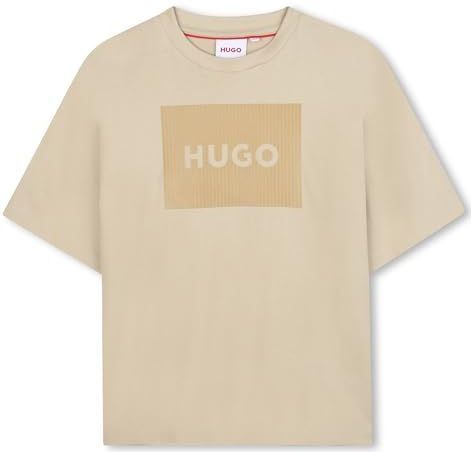 HUGO - Shirt - Camel - Jersey - Kwartmouw - Normale Pasvorm