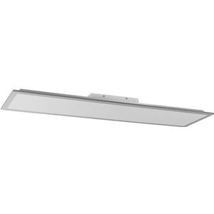 AMARE LED plafondlamp aluminium incl. lamp warm wit, 25 x 100 cm, schakelbaar via wandschakelaar, zilver/wit