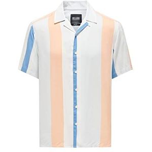 ONLY & SONS Onswayne Life Reg Stripe Viscose Shirt voor heren, Peach Nectar, XS