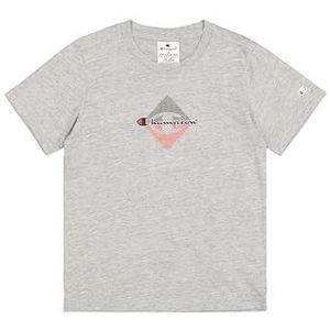 Champion Jongens Legacy Boy-Graphic Crewneck met grote print T-shirt, grijs (Em021), 7-8 Jaar