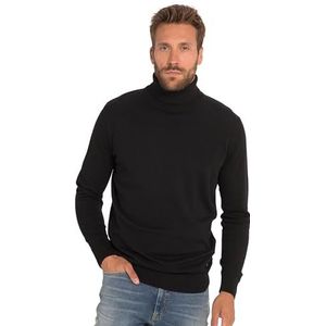 JP 1880, Heren, grote maten, rolkraagtrui, fijn gebreid, zwart, 3XL