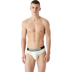 Emporio Armani Heren Logo Label Boxer Briefs, crème, M